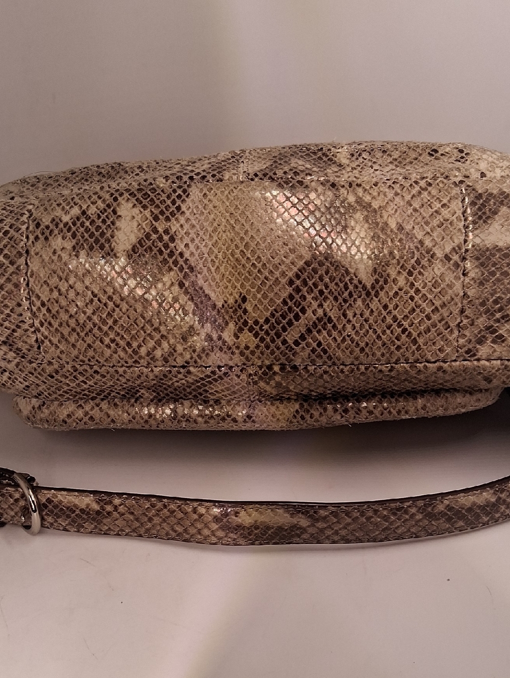 Coach Snake-Print Crossbody Bag in Taupe and Brown - Picture 4 of 7